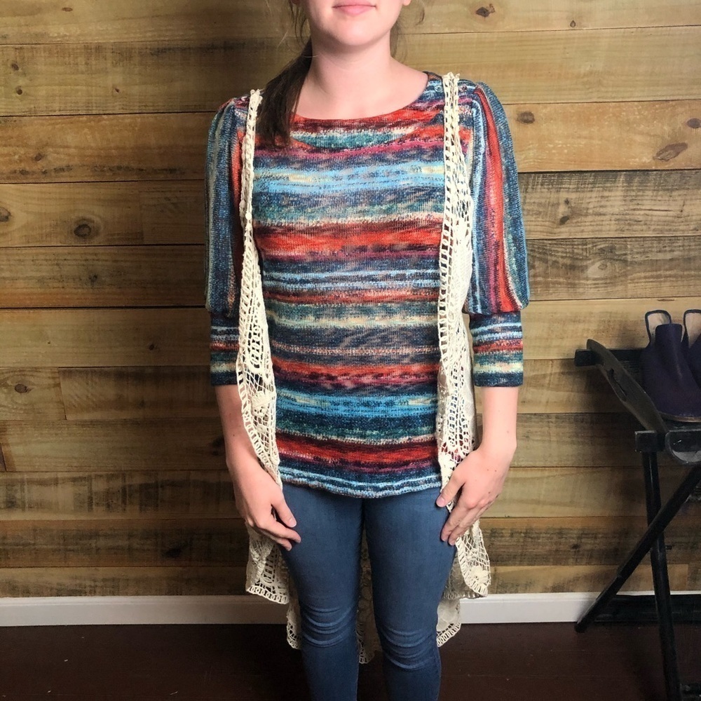 Crochet Lace boho style Cardigan - Picture 6 of 8